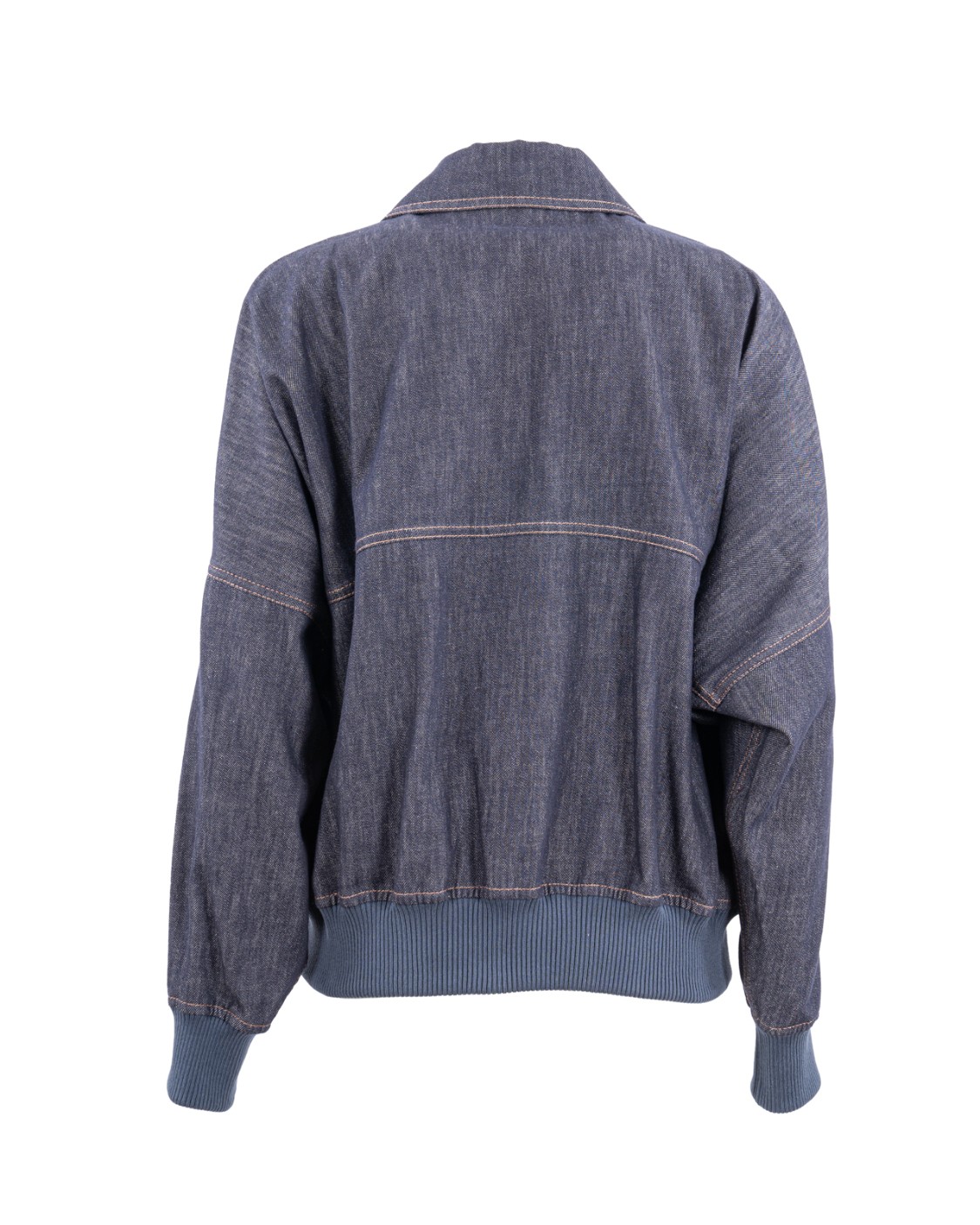 shop BRUNELLO CUCINELLI  Bomber: Brunello Cucinelli bomber in twill effetto denim con Shiny Zipper Pull.
Chiusura con zip e doppio cursore.
Sfoderato.
Tasche basse con bottone automatico.
Decorazione in monile Nickel-free.
Composizione: 100% cotone.
Made in Italy.. MB1257470-C001 number 906977